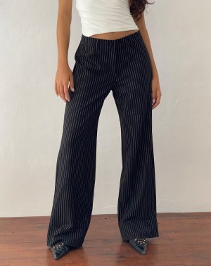 Black Motel Rocks Abba Low Rise Women's Trousers | CBS7820HW