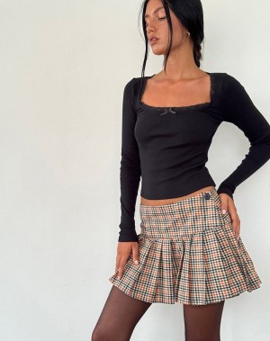 Black Motel Rocks Casini Mini Women's Skirts | LSM6151NQ