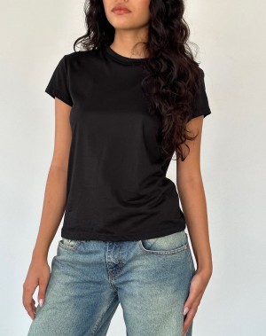 Black Motel Rocks Clio Baggy Tee Women's T Shirts | AXQ2897VB