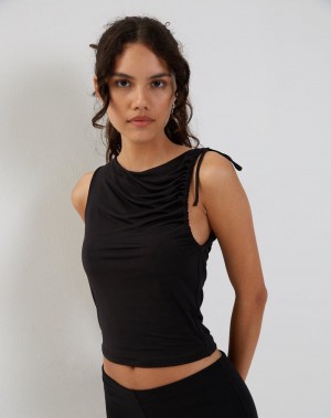 Black Motel Rocks Hagne Top Women's Vest | ZPC7237UO