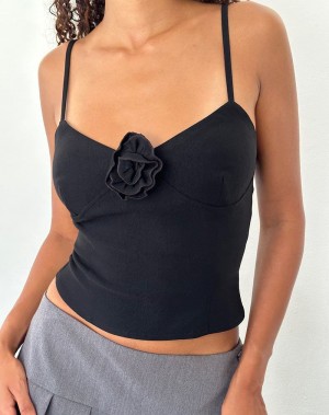 Black Motel Rocks Indus Cami Women's Tank Top | OXF3185RK