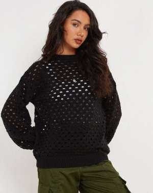 Black Motel Rocks Jamin Women's Jumpers | BAD2849LG