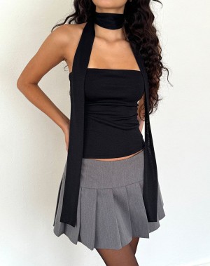 Black Motel Rocks Jeldia And Scarf Set Women's Bandeau | ALK6577SD