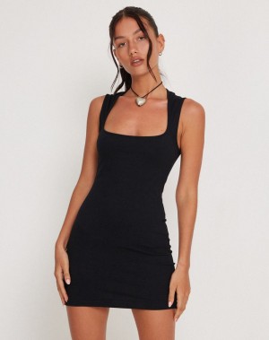 Black Motel Rocks Jinsuen Bodycon Women's Mini Dress | LBU9469MI