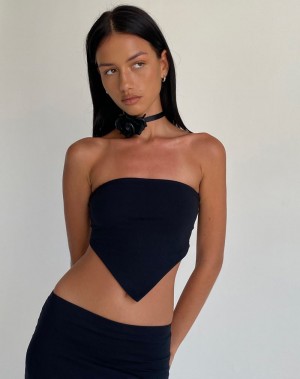 Black Motel Rocks Ladshe Women's Bandeau | MDE2459WM