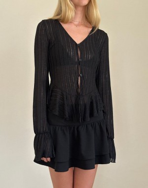 Black Motel Rocks Morgana Flute Knit Women's Cardigan | UHE3680HR