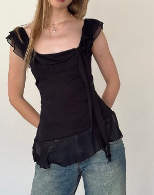 Black Motel Rocks Piro Women's Vest | NPR9131LD