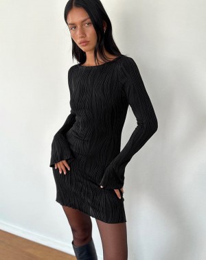 Black Motel Rocks Sevila Long Sleeve Women's Mini Dress | TUA3093QL