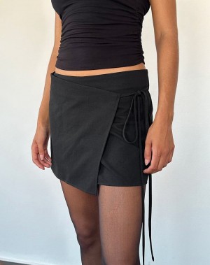 Black Motel Rocks Tanix Wrap Women's Skirts | ACF8025SI