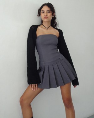 Dark Grey Motel Rocks Payoda Bandeau Women's Mini Dress | LRI4089EQ