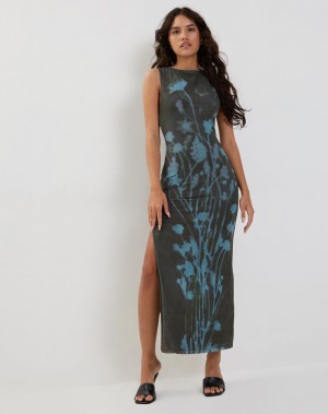 Green Motel Rocks Flo Women's Midi Dress | GBH688XG