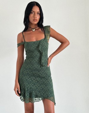 Green Motel Rocks Jati Women's Mini Dress | IOM8052JY