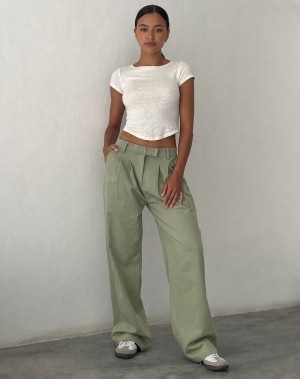 Green Motel Rocks Satria Extra Wide Women's Trousers | LUN2767VM