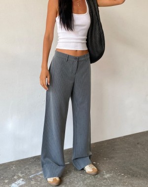 Grey Motel Rocks Abba Low Rise Women's Trousers | RYK554FB