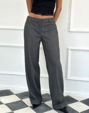 Grey Motel Rocks Abdel Faux Wool Tailored Women's Trousers | SNZ4817DE