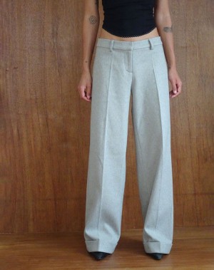 Grey Motel Rocks Abdel Faux Wool Tailored Women's Trousers | BBG2228GP