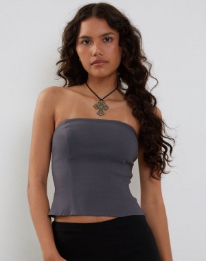 Grey Motel Rocks Maribaya Longline Corset Women's Vest | MBH6662KK