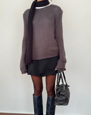 Grey Motel Rocks Ranvir Knitted Women's Jumpers | CZV884WP