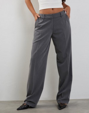 Grey Motel Rocks Sirkia Low Rise Tailored Women's Trousers | YCP3429AF