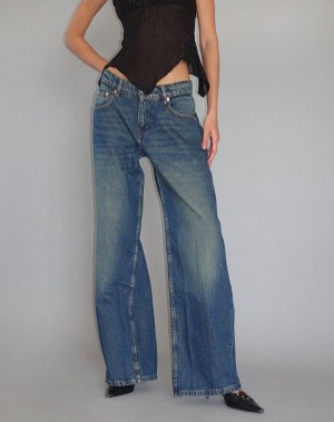 Light Blue Motel Rocks Roomy Extra Wide Low Rise Women's Jeans | FBS4190NR