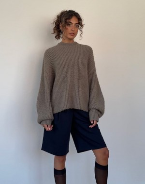 Light Green Motel Rocks Viola Oversized Knitted Women's Jumpers | QLC2750VH