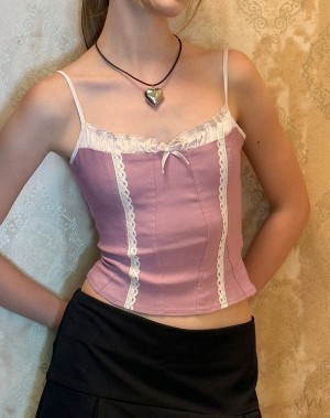 Pink Motel Rocks Alexa Corset Women's Vest | NKV7296KI