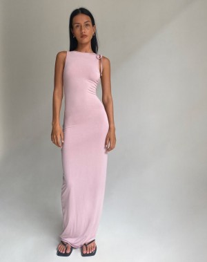 Pink Motel Rocks Elinor Women's Maxi Dress | KNI3830LT