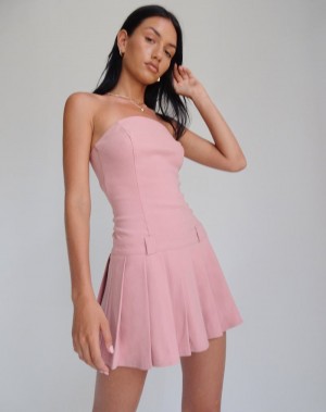 Pink Motel Rocks Payoda Bandeau Women's Mini Dress | MFH2174VI