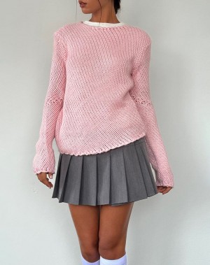 Pink Motel Rocks Ranvir Knitted Women's Jumpers | CWA3328MA