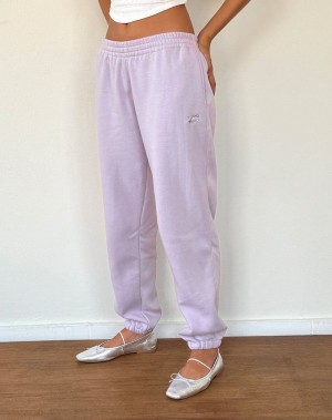 Purple Grey Motel Rocks Em Women's Joggers | NUI839LF