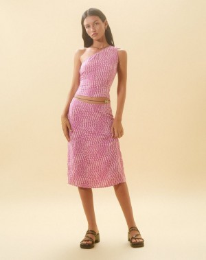 Purple Motel Rocks Harriet Midi Women's Skirts | ZCG9058FM