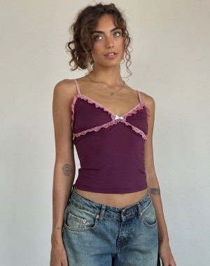 Purple Motel Rocks Marjorie Strappy Women's Vest | CCS330UZ