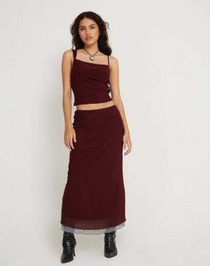 Red Motel Rocks Tresha Maxi Women's Skirts | OFI1254GB