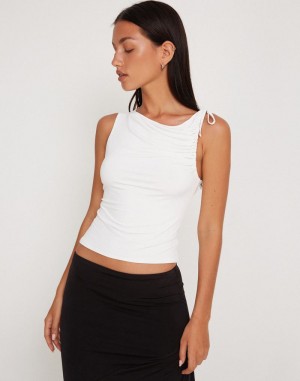 White Motel Rocks Hagne Crop Top Women's Vest | YZO955LT