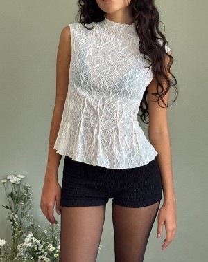 White Motel Rocks Kimbra Sleeveless Top Women's Vest | ZUM46ID