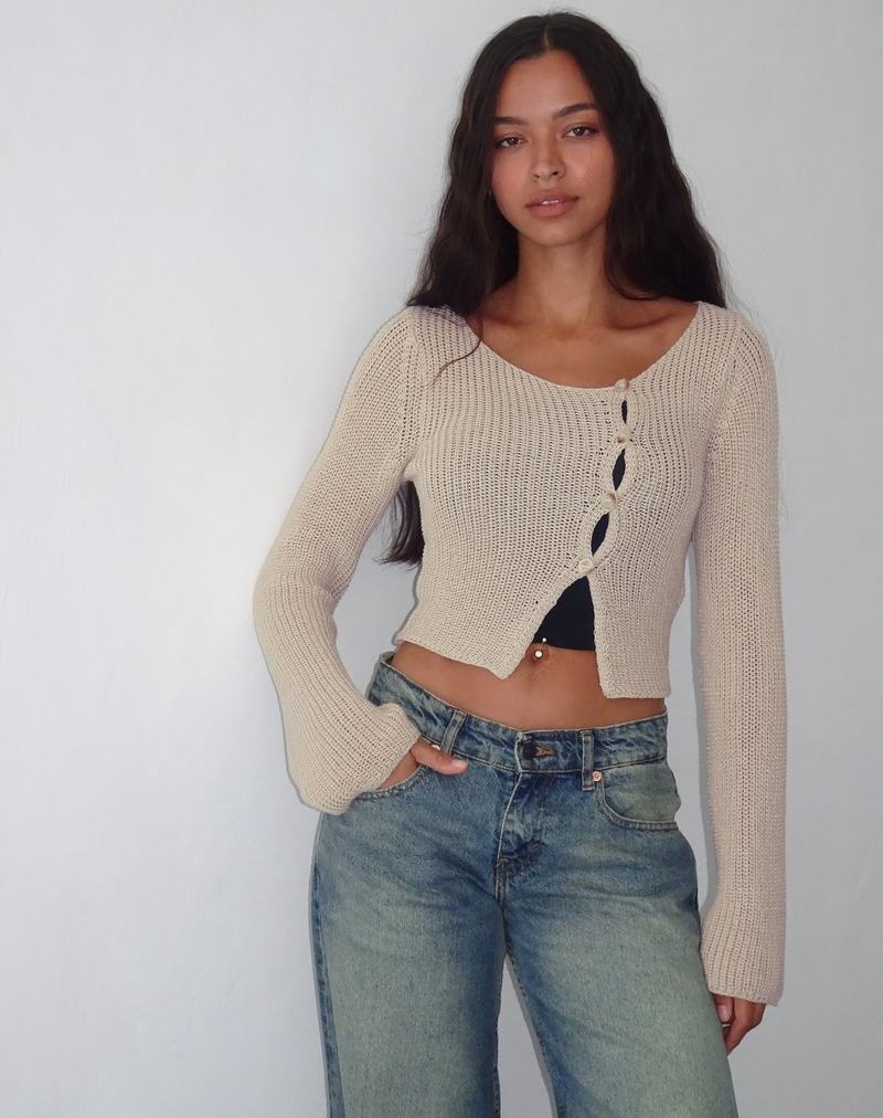 Beige Motel Rocks Kazayo Long Sleeve Knit Top Women's Jumpers | CEH7999OC