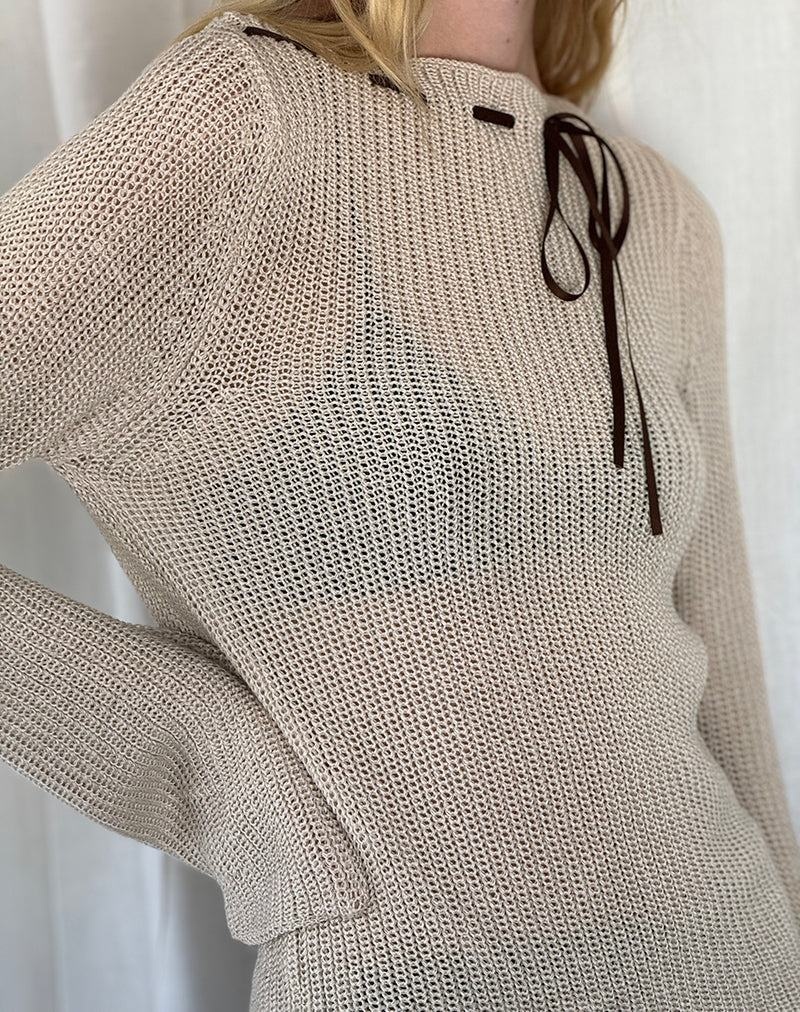 Beige Motel Rocks Valorie Knit Women's Jumpers | MAQ926BL