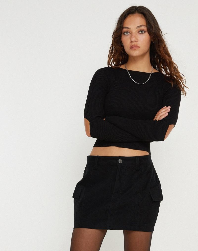 Black Motel Rocks Ajeng Low Rise Cargo Mini Women's Skirts | ZRU3327PM