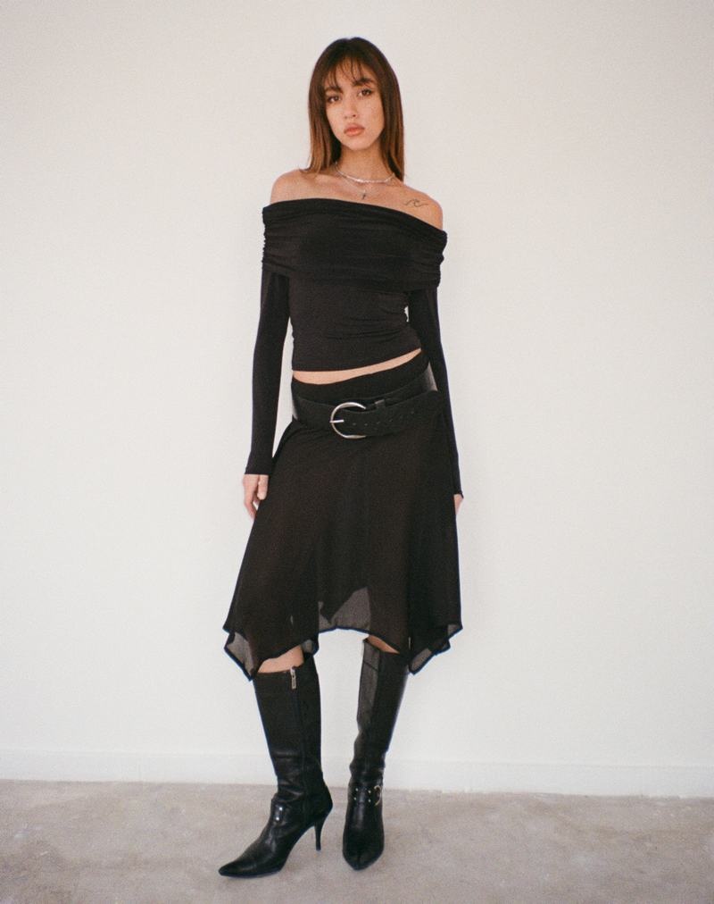 Black Motel Rocks Albertha Midi Women's Skirts | XPY2259JV