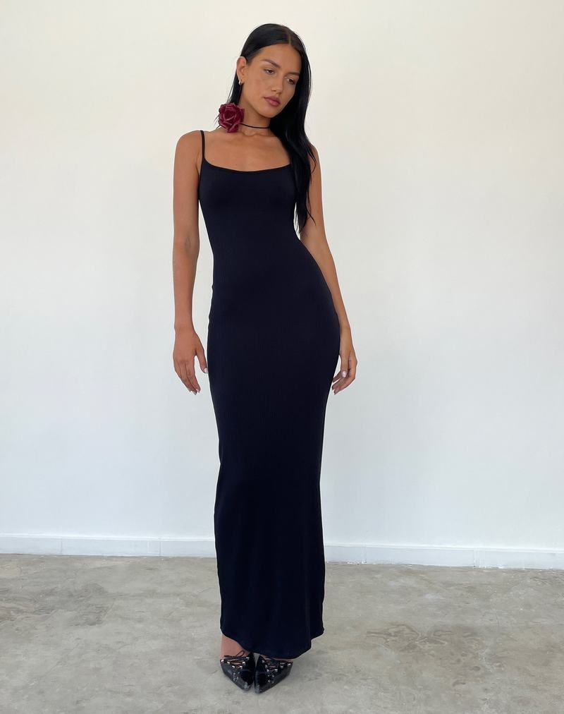 Black Motel Rocks Cantha Strappy Women's Maxi Dress | ORF7629AU