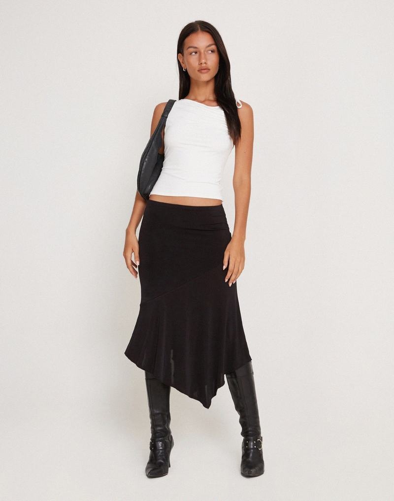 Black Motel Rocks Cinta Low Rise Midi Women's Skirts | BUO166RO