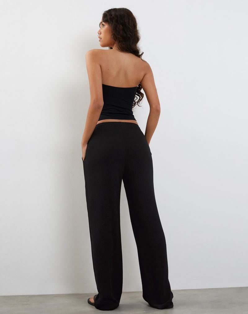 Black Motel Rocks Cisa Wide Leg Women's Trousers | FYU1494PF