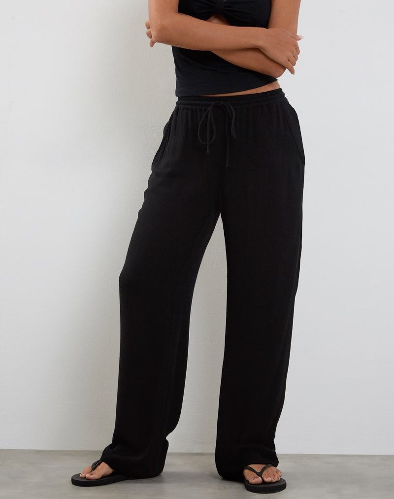 Black Motel Rocks Cisa Wide Leg Women\'s Trousers | FYU1494PF