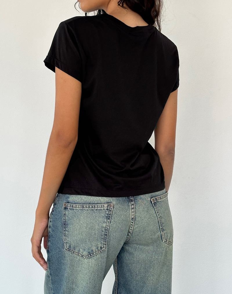 Black Motel Rocks Clio Baggy Tee Women's T Shirts | AXQ2897VB