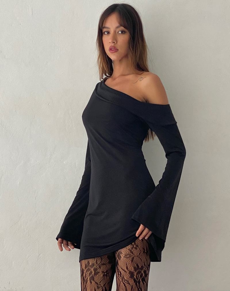 Black Motel Rocks Fliss Asymmetric Women's Mini Dress | PFH4846AJ