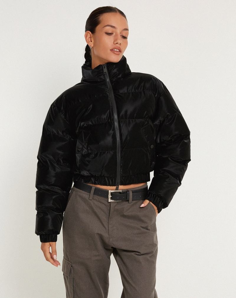 Black Motel Rocks Guntur Puffa Women's Jackets | MMK9560PZ