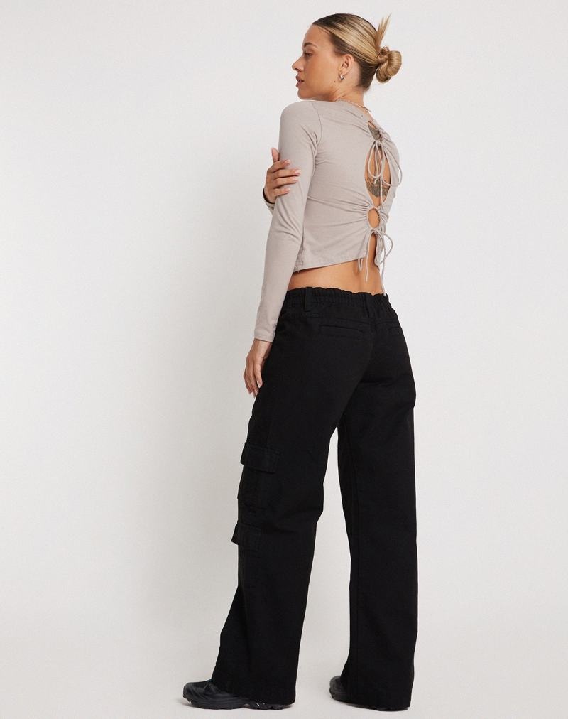 Black Motel Rocks Hansa Cargo Women's Trousers | MZG10068WR