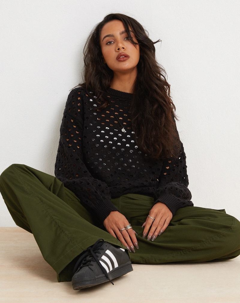 Black Motel Rocks Jamin Women's Jumpers | BAD2849LG