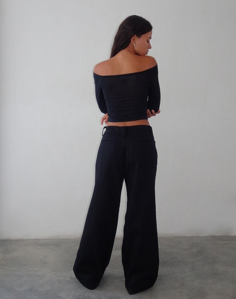 Black Motel Rocks Kaomy Wide Leg Women's Trousers | IGH1006LE