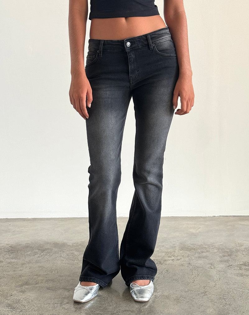 Black Motel Rocks Low Rise Flared Women's Jeans | UVR5594NS